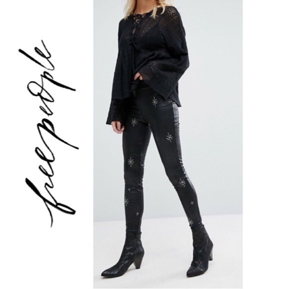 Free People Studded black skinny pants 25